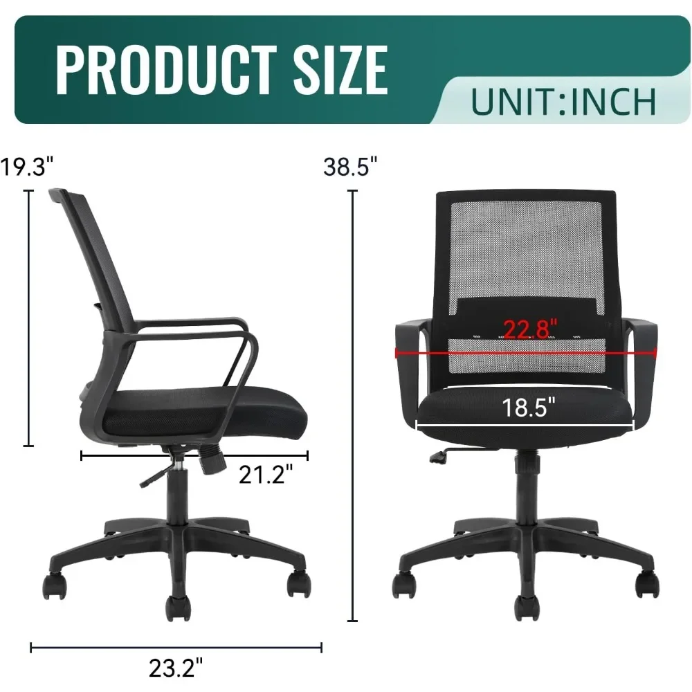 Task Chair Mid Back - Ergonomik ofis koltuğu, orta sırtlı file