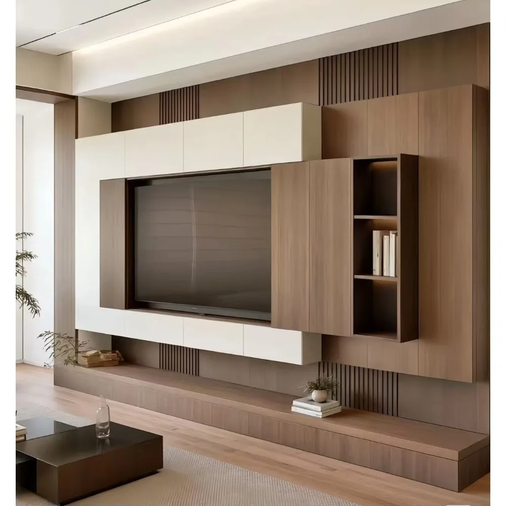 Office Furniture Custom - Modern Özel Tasarım Ahşap Alçak TV
