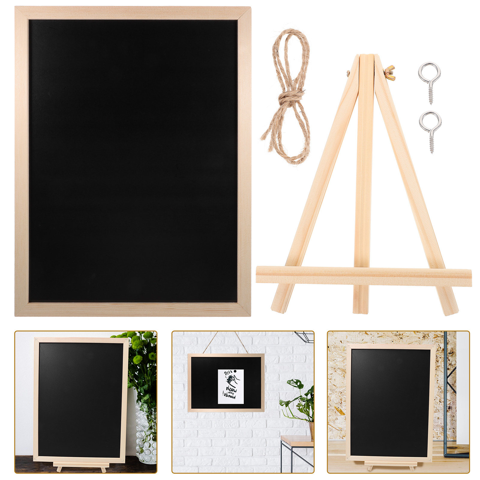Bulletin Board Cork - 1 Set Dekoratif Mantar Pano Ahşap