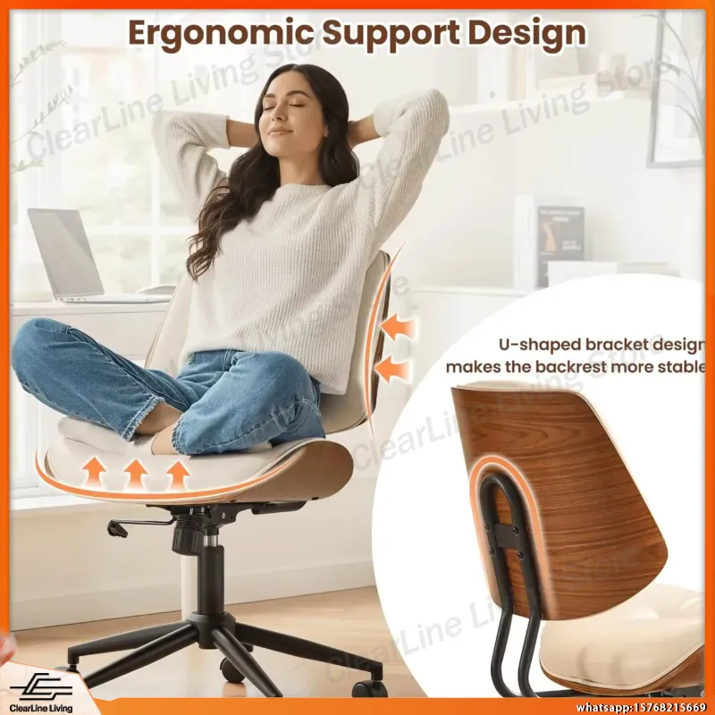 Task Chair Mid Back - Modern PU Deri Ofis Koltuğu Tekerlekli