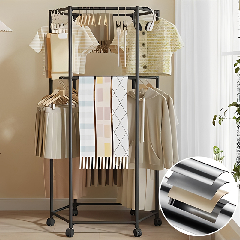 Altıgen Döner Yer Tipi Elbise  - Coat Rack Standing incelemesi ve fiyatı