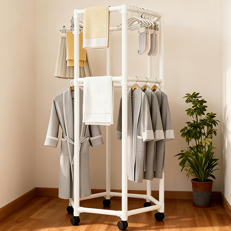 Altıgen Döner Yer Tipi Elbise  - Coat Rack Standing incelemesi ve fiyatı