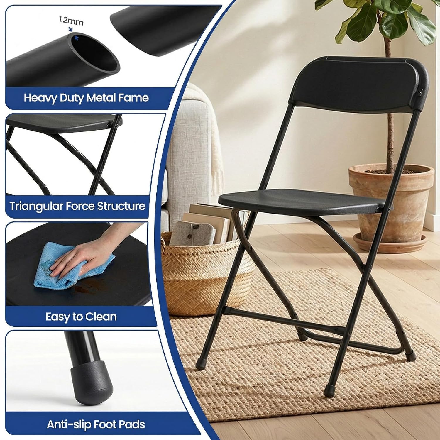 Siyah Katlanır Sandalye Metal  - Office Furniture Custom incelemesi ve fiyatı