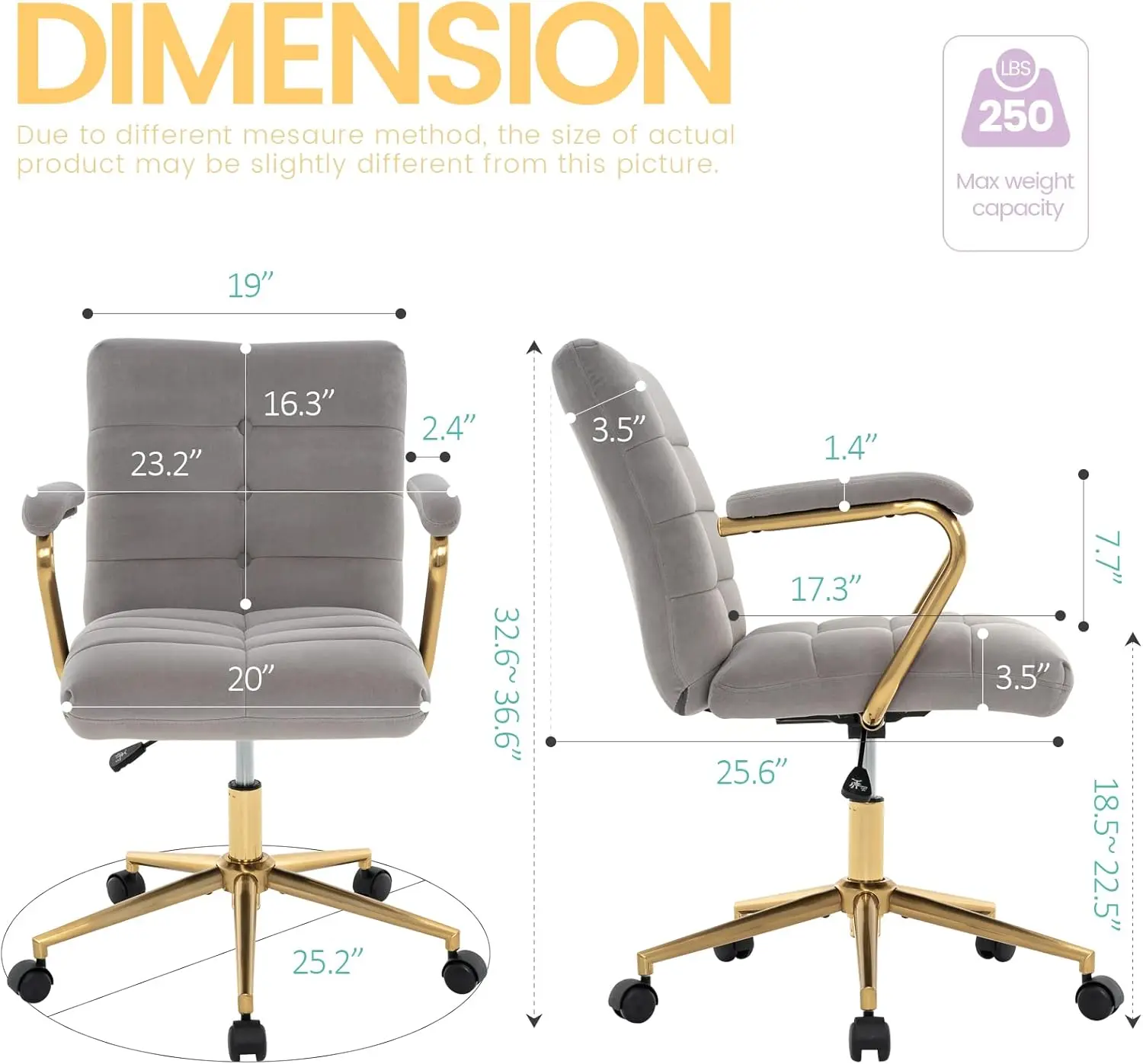 Kadife Ev Ofis Çalışma Koltuğu - Task Chair Mid Back incelemesi ve fiyatı